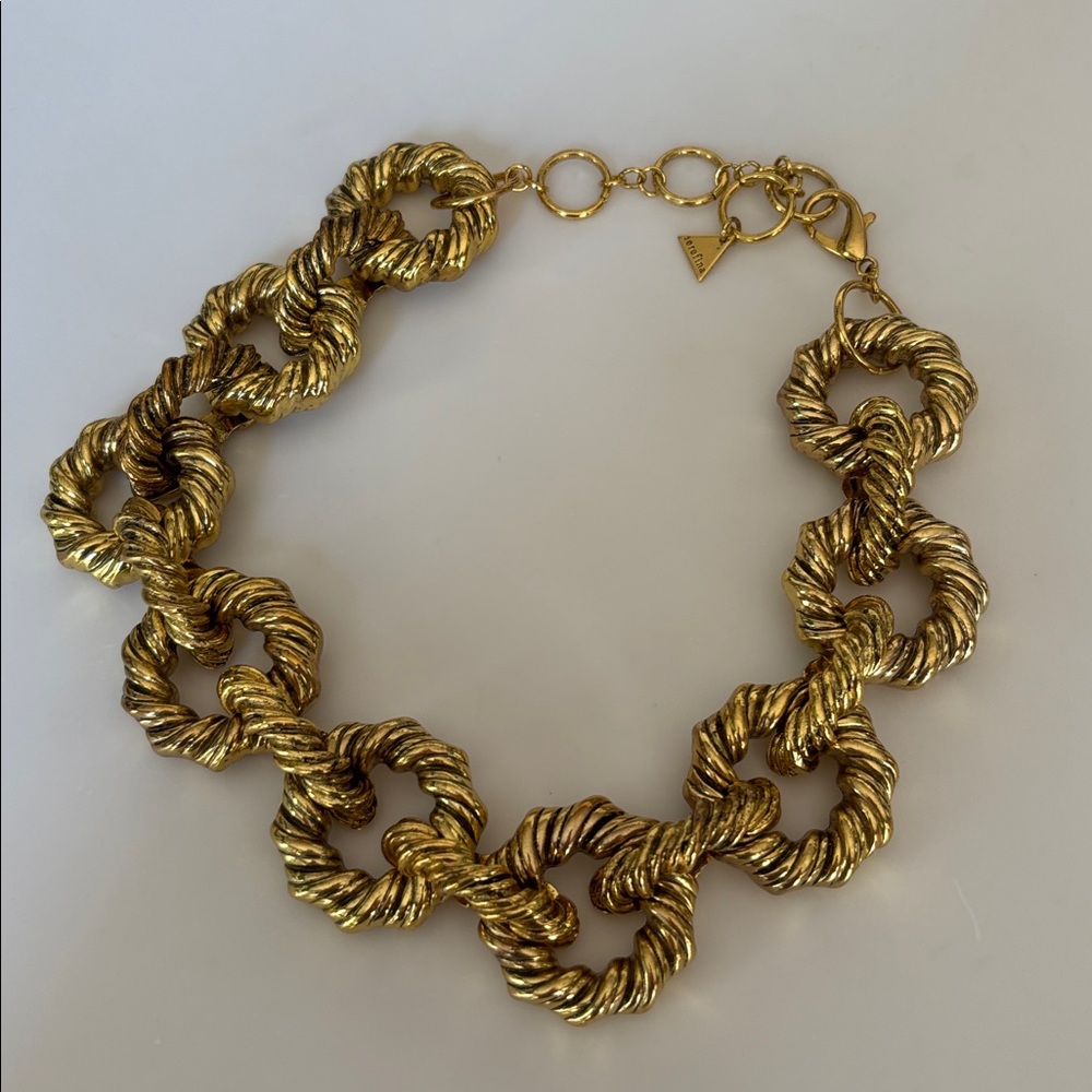 Serafina Gold Twisted Link statement Necklace from Anthropology - Picture 3 of 3